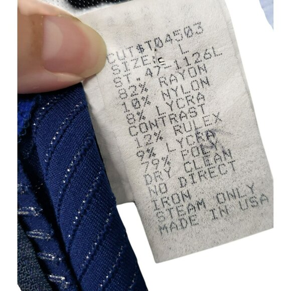 Vintage 90s Tadashi Blue Silver Corset Rhinestone Long Maxi Prom Dress - Picture 11 of 11